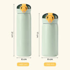 Gourde isotherme enfant à paille, 320 ou 460 ml : Cotes 21 / 17 cm, diamètre 6 cm, 460 ml / 320 ml