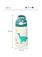 Gourde isotherme enfant à motifs, 400 ml : Cotes 18 × 7,2 cm, 400 ML, 4 pastilles de couleur