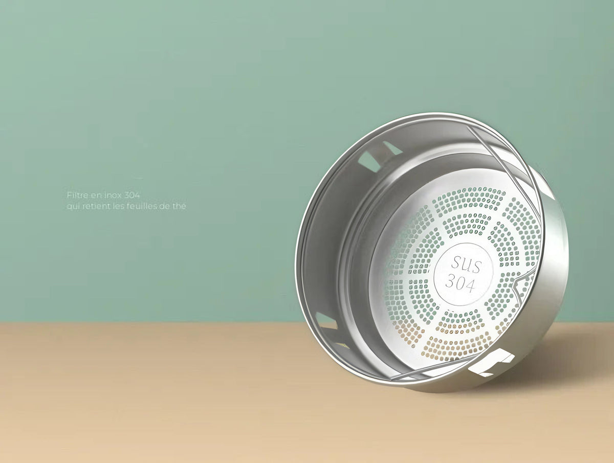 Gourde isotherme 500 ml à affichage de température : Filtre inox « SUS 304 »