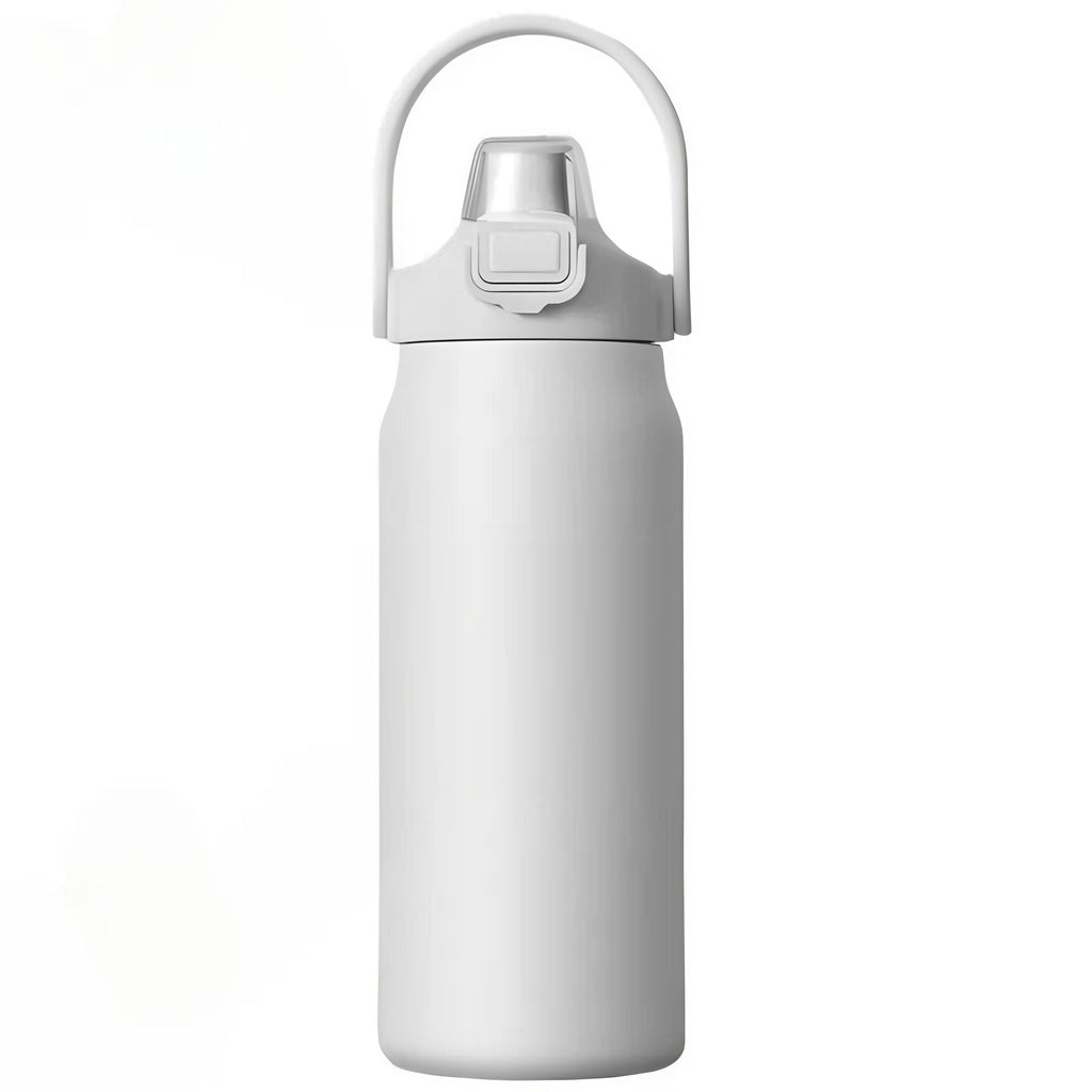 Gourde isotherme à paille et anse, 800 ml à 1,5 L : Blanc, image de variante