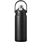Gourde isotherme à paille et anse, 800 ml à 1,5 L : Noir, image de variante