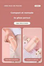Mini mug isotherme de poche, 200 ou 300 ml : Planches roses « Mini Pocket Cup »