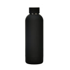 Packshot de face sur fond blanc, coloris noir mat, liseré inox bien visible sous le bouchon.