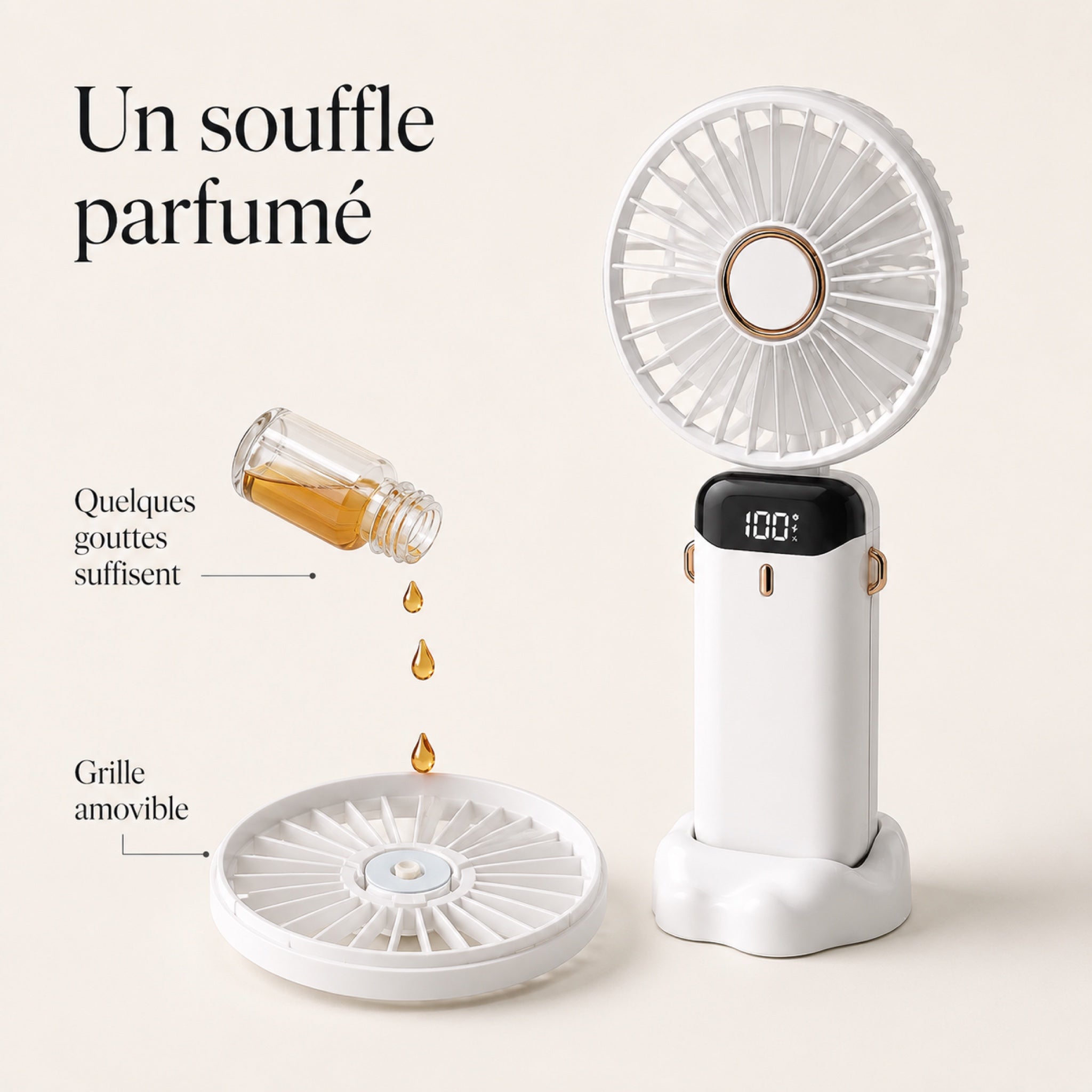 Diffuseur de parfum : quelques gouttes d'huile essentielle sur la grille amovible