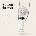 Ventilateur 3-en-1 porté autour du cou grâce à sa dragonne
