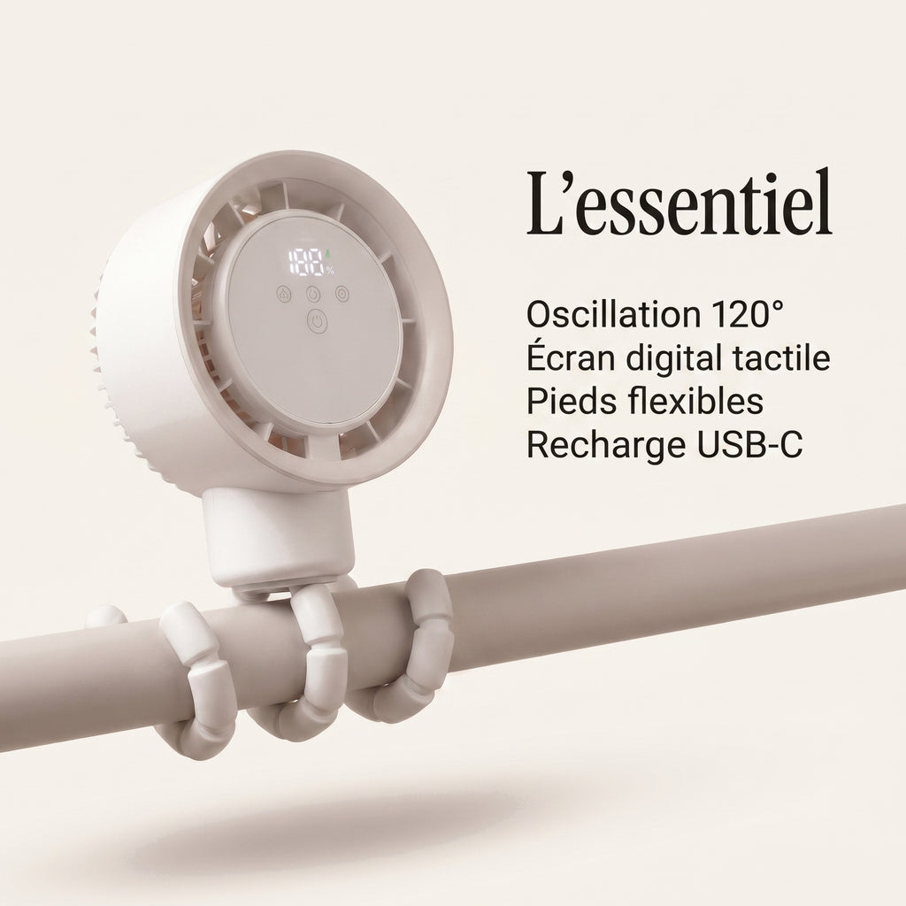 Ventilateur Poussette a Pince Flexible Multi-Angles