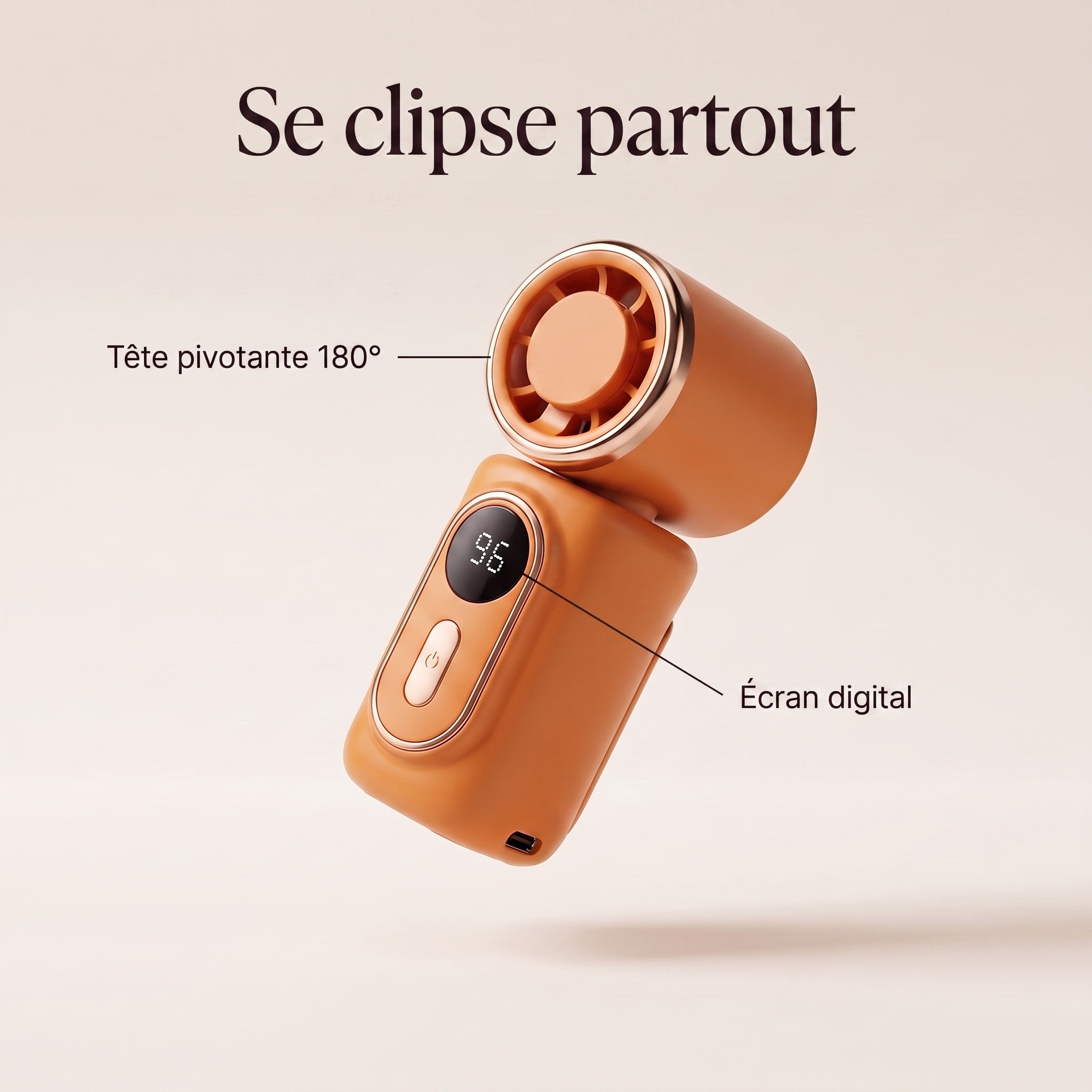 Ventilateur Clip Portable USB Rechargeable – Vitesse Réglable