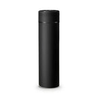 Gourde isotherme à affichage de température 500 ml, coloris noir, sur fond blanc