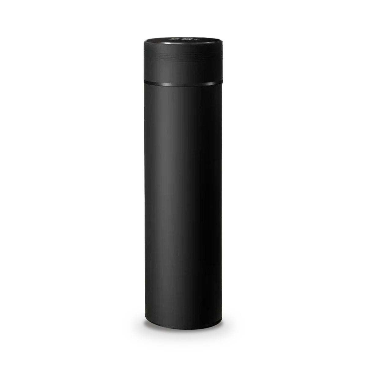 Gourde isotherme à affichage de température 500 ml, coloris noir, sur fond blanc