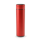 Gourde isotherme à affichage de température 500 ml, coloris rouge, sur fond blanc