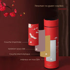 Gourde isotherme à affichage de température, décor chinois : Coupe des couches