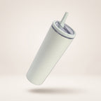 Gobelet isotherme Hélios à paille 850 ml, inox, coloris vert d'eau, fond crème