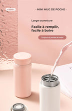 Mini mug isotherme de poche, 200 ou 300 ml : Planches roses « Mini Pocket Cup »