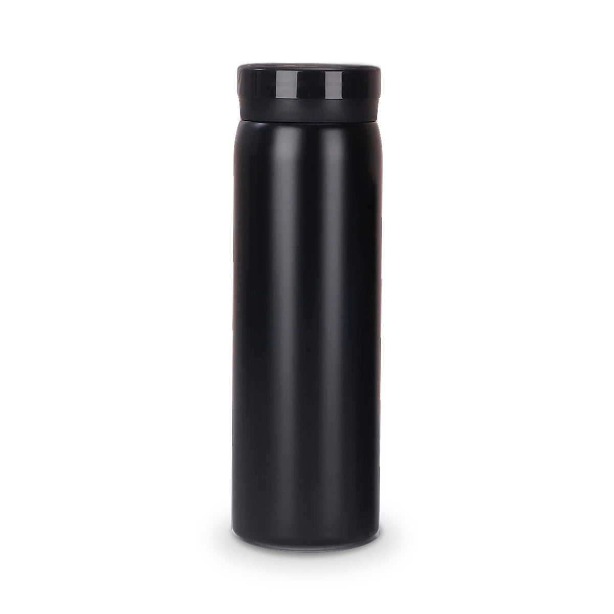 Mini mug isotherme de poche, coloris noir 300 ml, sur fond blanc