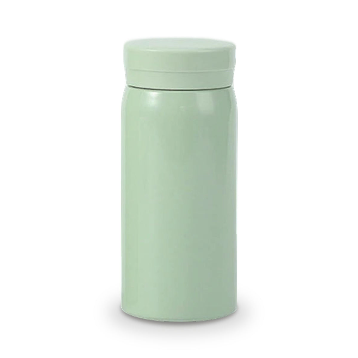 Mini mug isotherme de poche, coloris vert sauge 200 ml, sur fond blanc