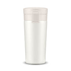 Mug isotherme de voyage à clapet, coloris blanc, sur fond blanc