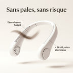Infographie : sans pales sans risque, zéro cheveu happé, moins de 36 dB ultra silencieux