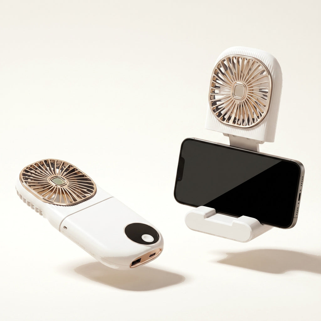 Ventilateur Pliable 2-en-1 avec Batterie Externe