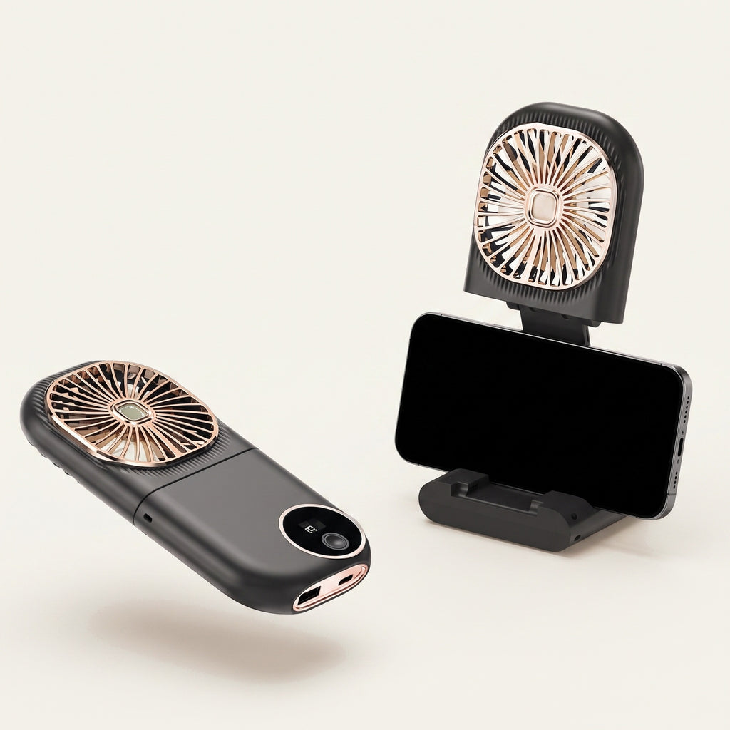 Ventilateur Pliable 2-en-1 avec Batterie Externe