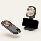 Ventilateur pliable 3-en-1 Power Bank Hélios, coloris noir, avec support téléphone