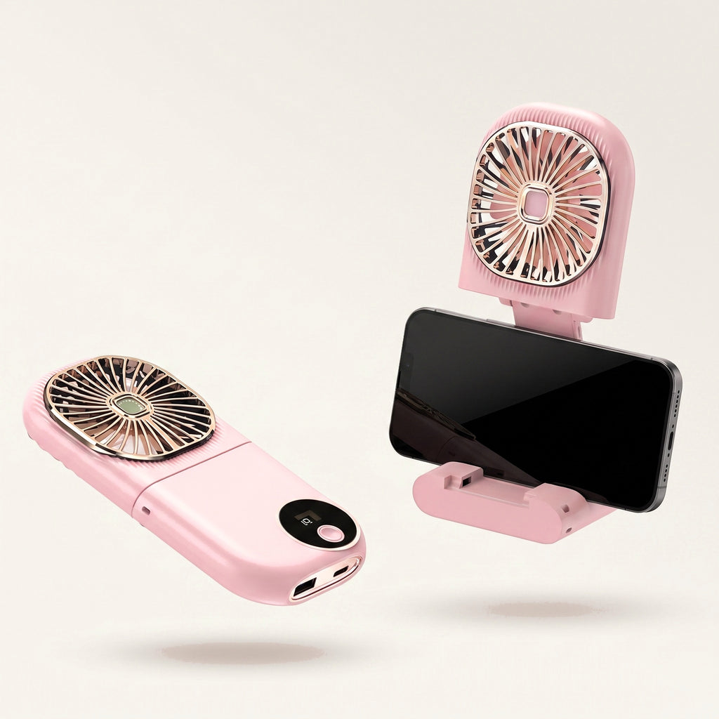 Ventilateur Pliable 2-en-1 avec Batterie Externe