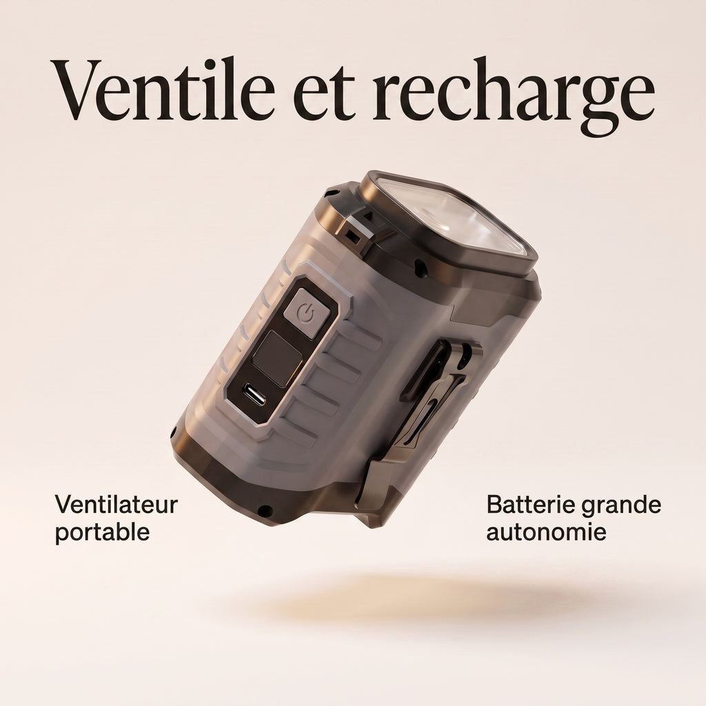 Ventilateur Portable avec Batterie Externe Grande Autonomie