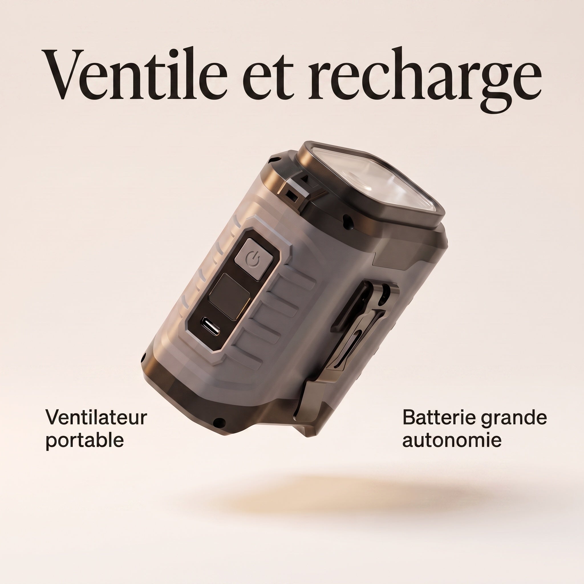 Ventilateur Portable avec Batterie Externe Grande Autonomie