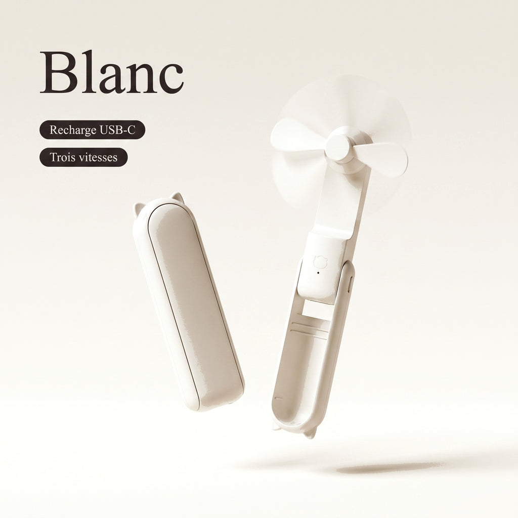 Ventilateur de Poche Pliable avec Batterie Externe