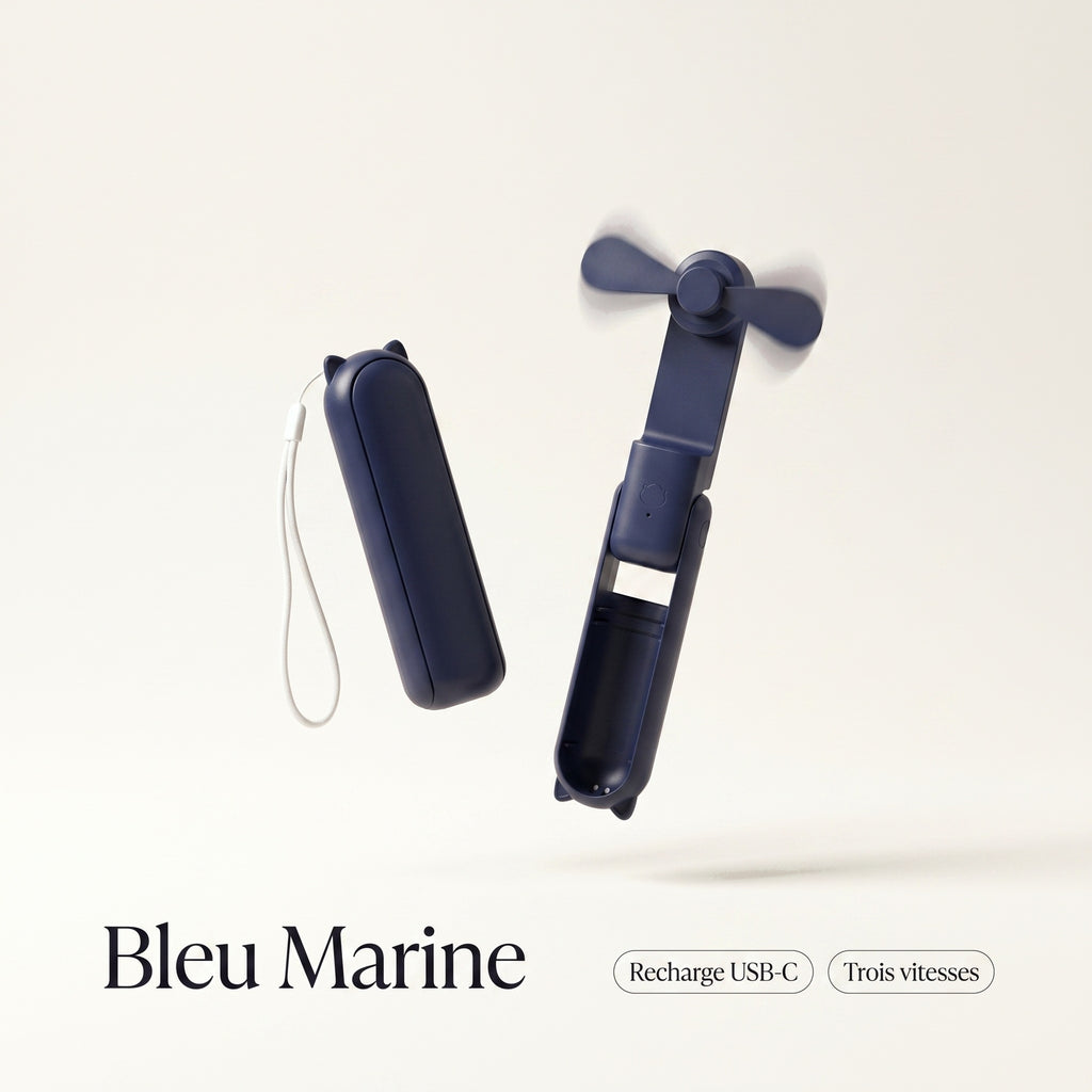 Ventilateur de Poche Pliable avec Batterie Externe