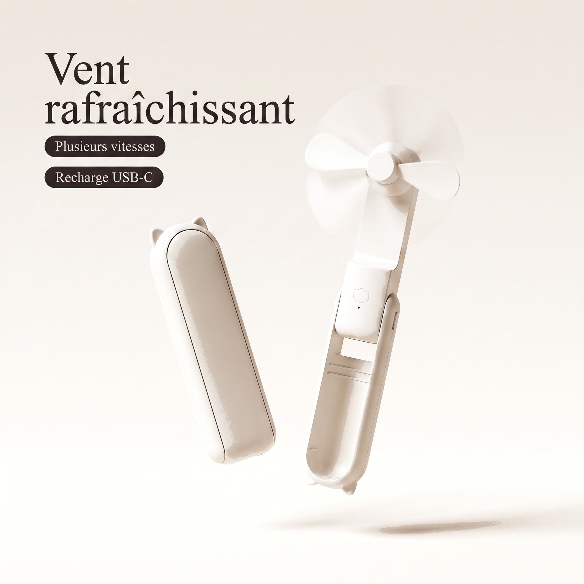 Ventilateur de Poche Pliable avec Batterie Externe