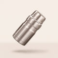 Pot-repas isotherme inox naturel brossé, fond crème
