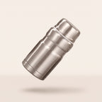 Pot-repas isotherme inox naturel brossé, fond crème