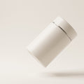Petit pot isotherme blanc 260 ml, inox double paroi, fond crème